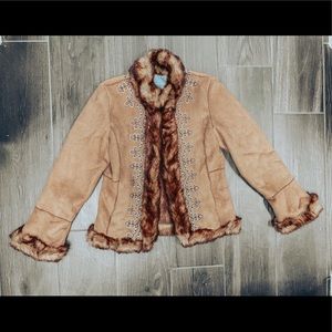 Nine West suede with faux fur lining size small